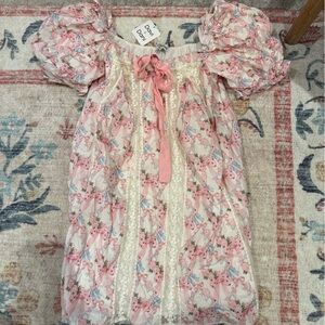 DAVI & DANI Pink Floral Lace Mini Dress